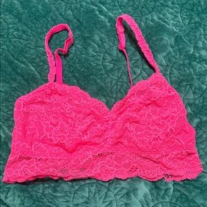 Victoria's Secret Hot Pink Lace Bralette